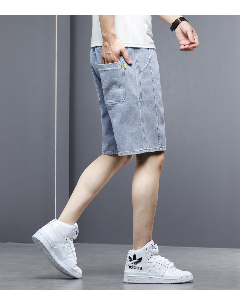 富贵鸟牛仔短裤男2021夏季新款休闲五分裤青年男生宽松舒适潮流百搭5