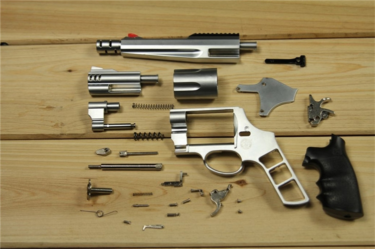 左轮1205史密斯m500模型仿真玩具金属合金不可发射塑胶盒5弹