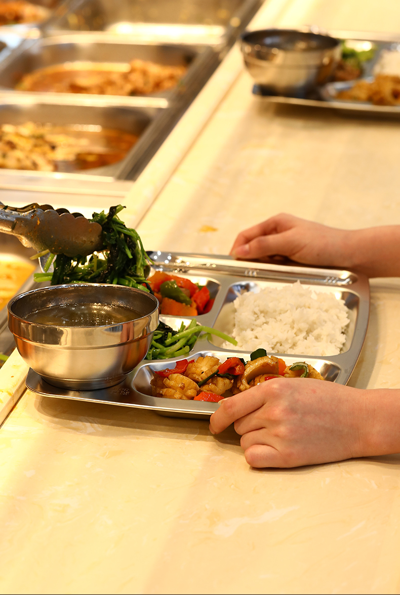 加厚不锈钢快餐盘成人学生食堂分餐盘分格餐盘员工幼儿园儿童餐具