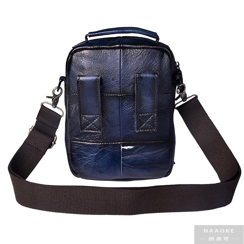 纳奥可 高档头层疯马皮牛皮 复古男士潮酷手机相机户外腿包腰包百搭