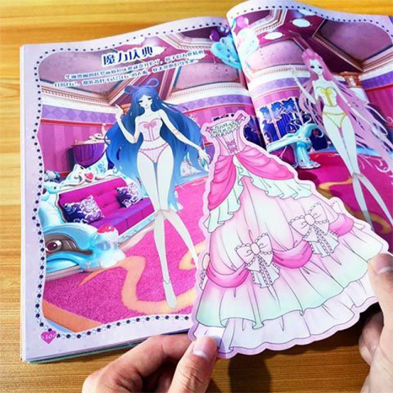 叶罗丽精灵梦贴纸书亮闪闪公主换装粘贴贴画儿童女孩娃娃卡通动漫神秘