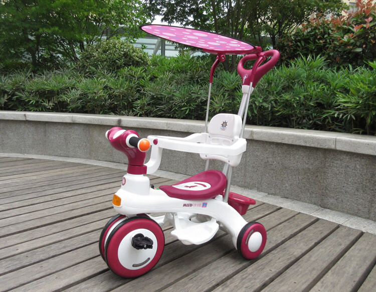 米蓝图儿童三轮车宝宝滑行车轻便手推车小孩脚踏车米兰图遛娃神器