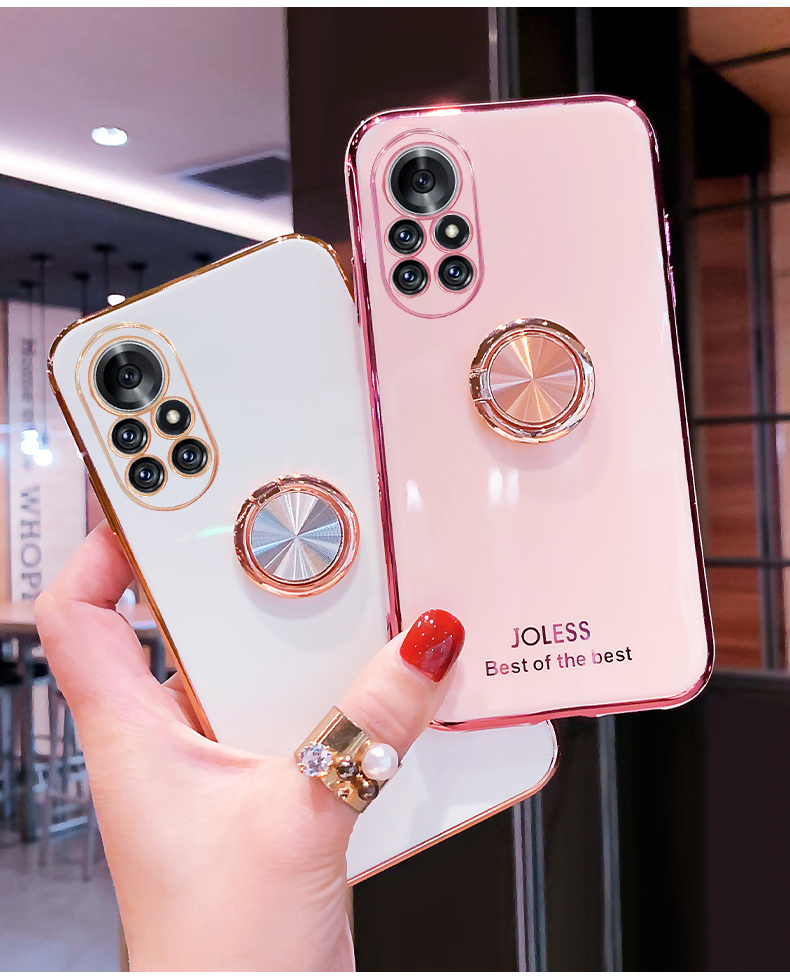 炫夙华为nova8手机壳nova8pro创意唱片指环支架保护套轻奢潮牌硅胶防