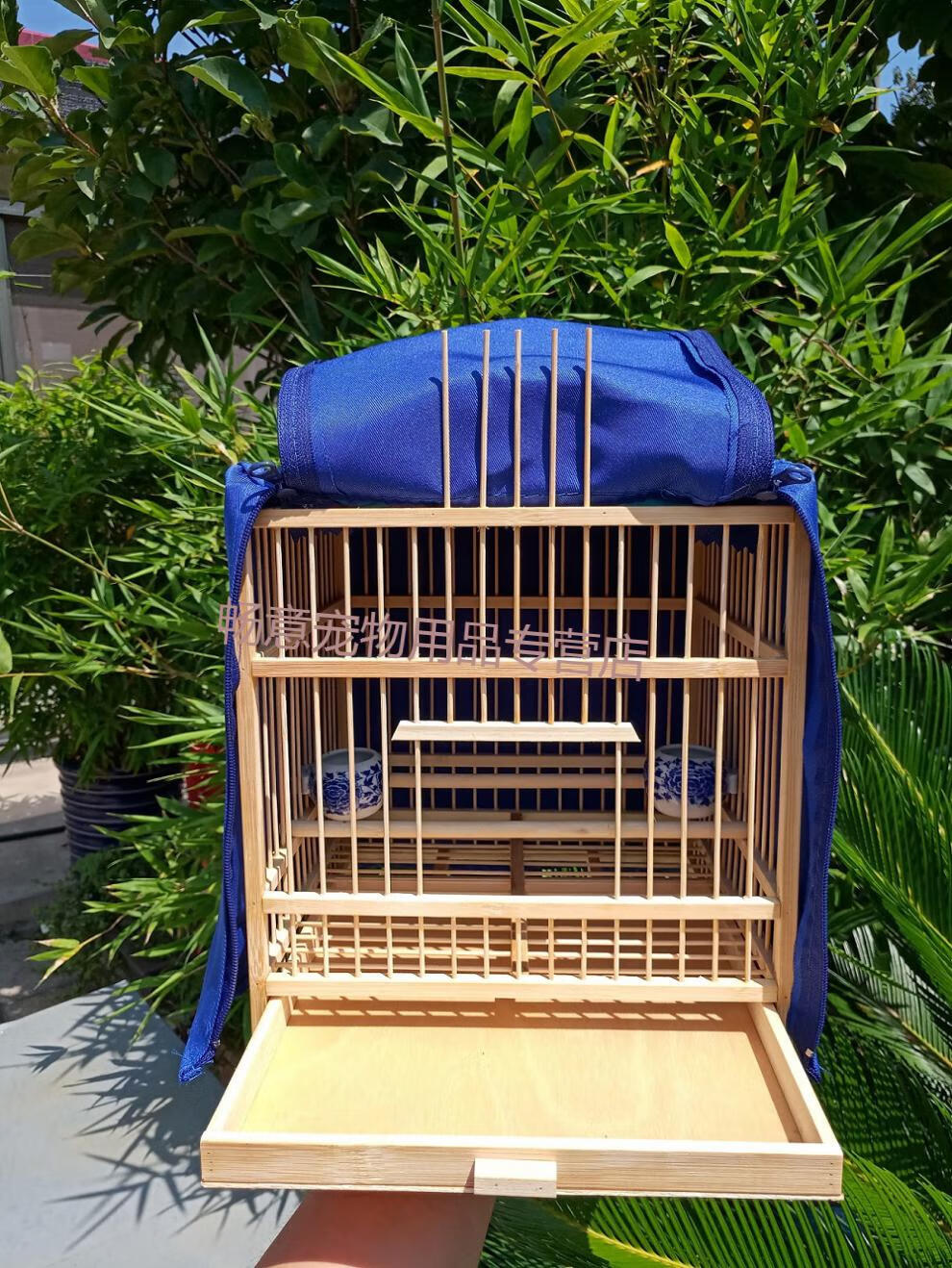 鸟笼绣眼珍珠贝子等小型鸟类专用竹制鸟笼 方笼 方笼 单钩 配件 笼衣