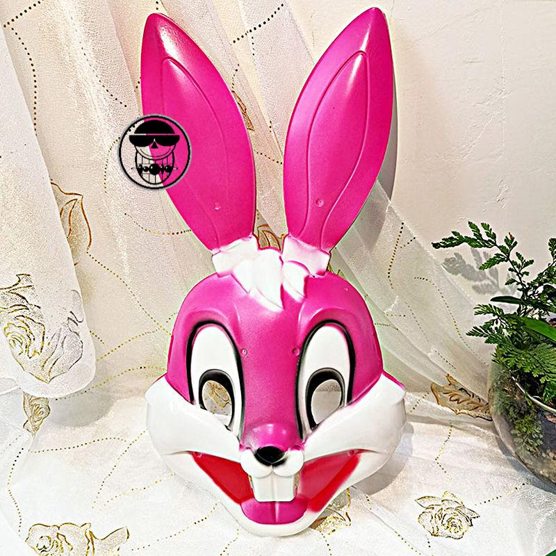 发光粉色小兔子面具儿童卡通动物六一礼物圣诞节舞台表演道具 发光免