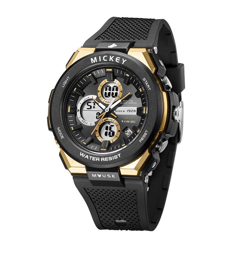 迪士尼儿童手表 高端进口机芯男孩防水夜光运动电子手表男学生米奇