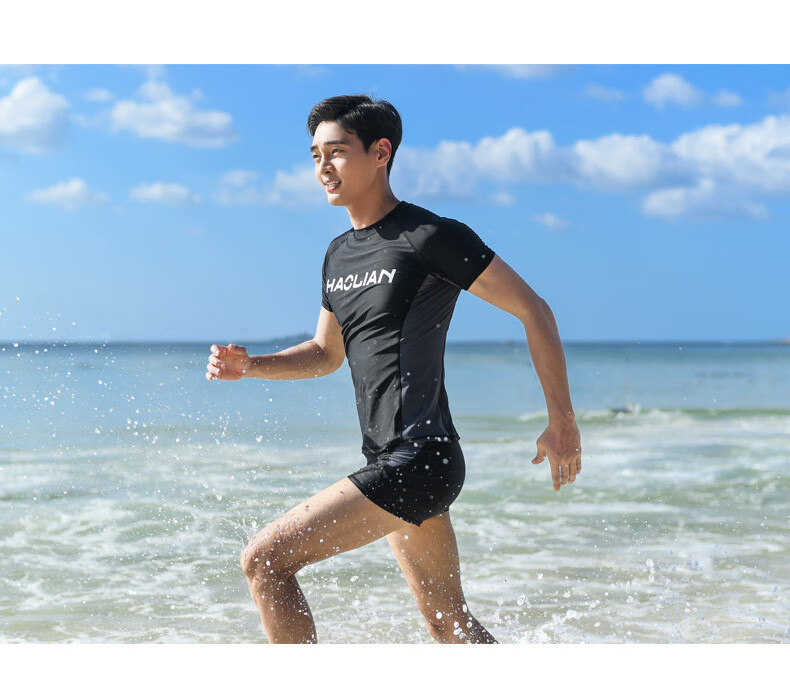2021新款男士泳衣舒适泳衣泳裤男士短袖平角裤游泳套装