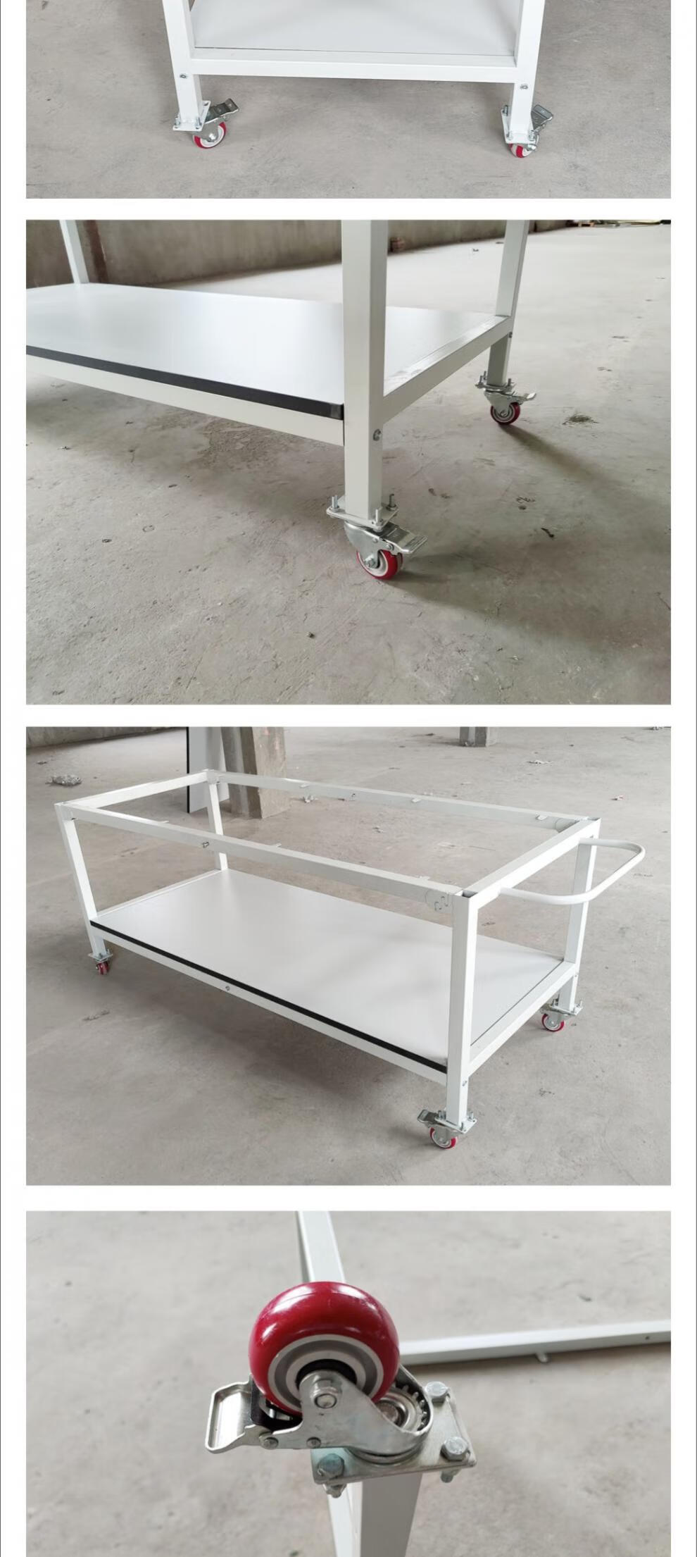 流水线可移动工作台 工作台双层可移动手推车带轮子实验桌检验桌操作