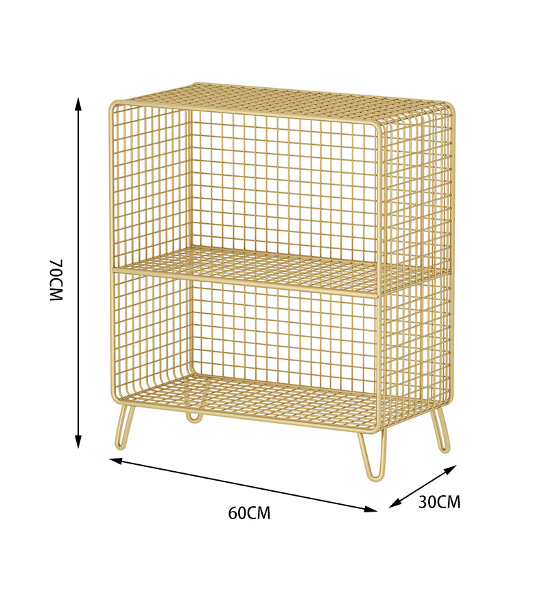 书架铁架 铁艺ins落地网格收纳置物架客厅卧室床边拐角飘窗铁架子简易