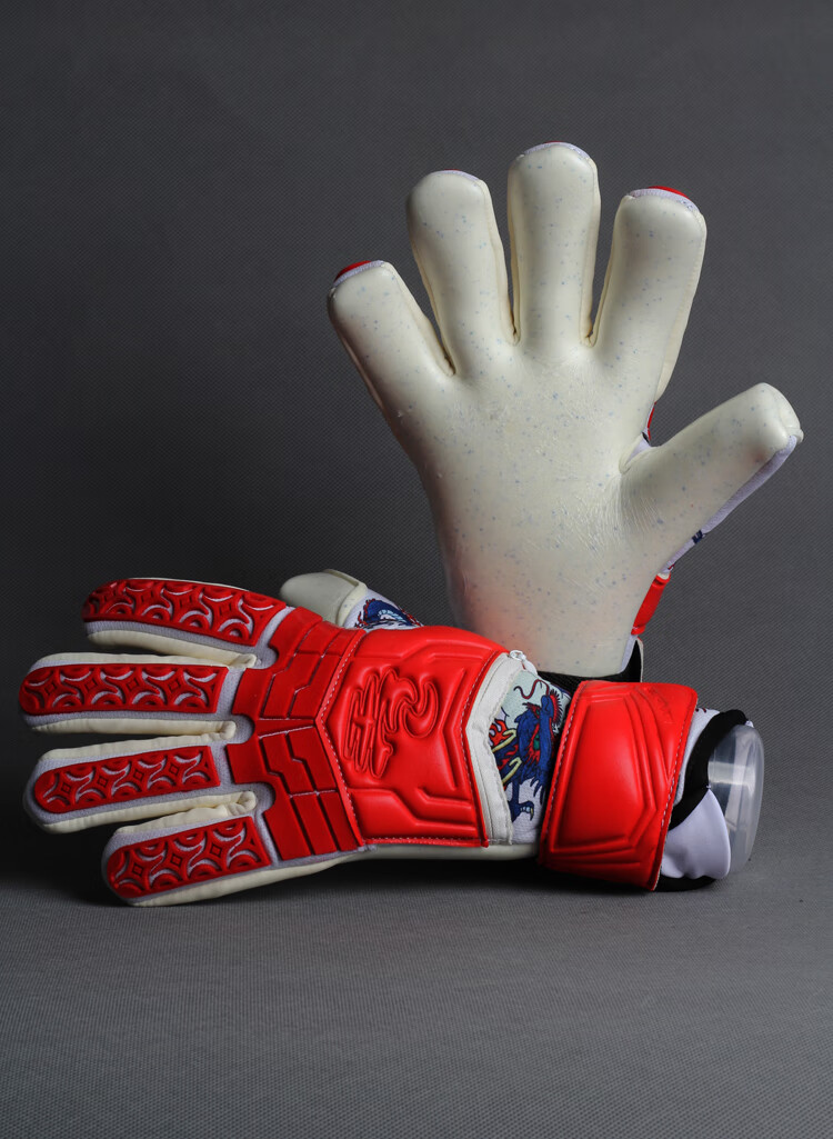 中超龙事达内缝可拆4护指易穿戴加厚耐磨 足球门将守门员手套 红黑色7