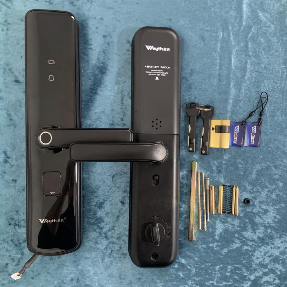 指纹锁x66指纹锁家用防盗门锁门铃功能木门办公室智能锁防小黑盒视频