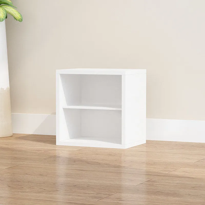 Multi Layer Shelf Lattice Cabinet, Small Solid Wood White Bookcase