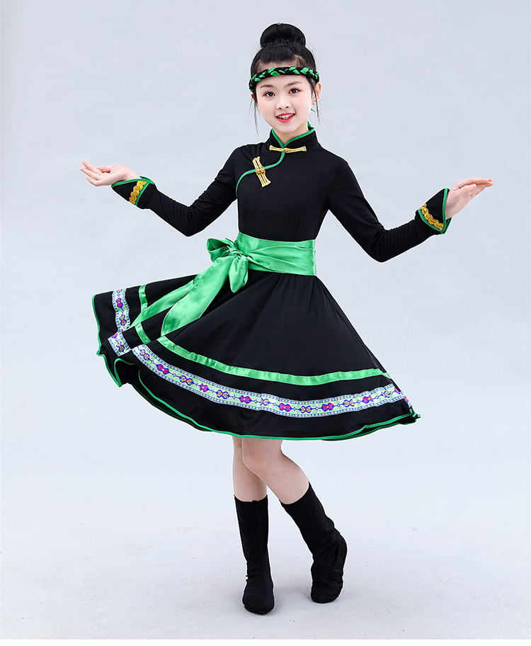 小憨鹿少数民族服装儿童男女蒙古袍新款蒙古族舞蹈女六一幼儿蒙古裙