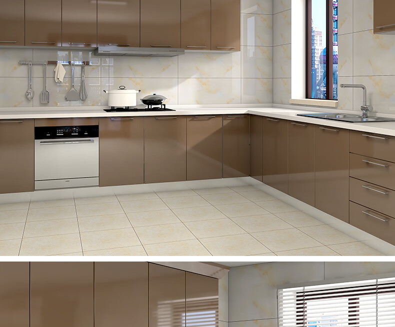 通体大理石中版瓷砖400x800墙砖厨房卫生间黄色瓷砖负离子通体大理石