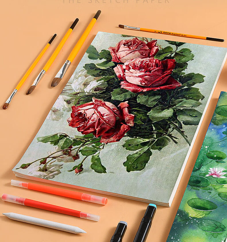素描纸速写纸4k绘画纸8k水彩纸16k铅画纸a4美术画画纸水粉纸君诚 4k