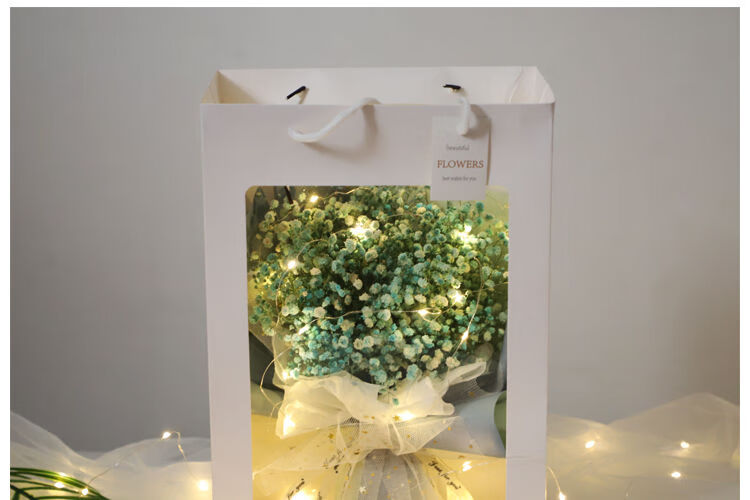 花束成品教师节礼盒送老师生日礼物送女生闺蜜创意粉色满天星手提袋送