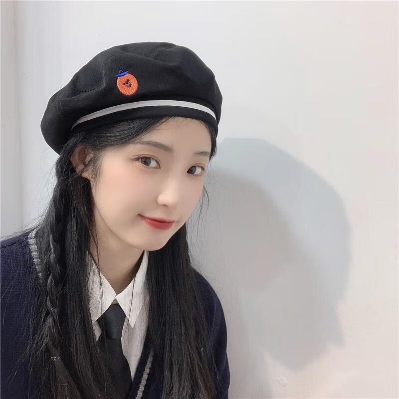 贝佳淑新品jk制服帽子jk风制服水手贝雷帽女日系秋冬复古文艺帽气质