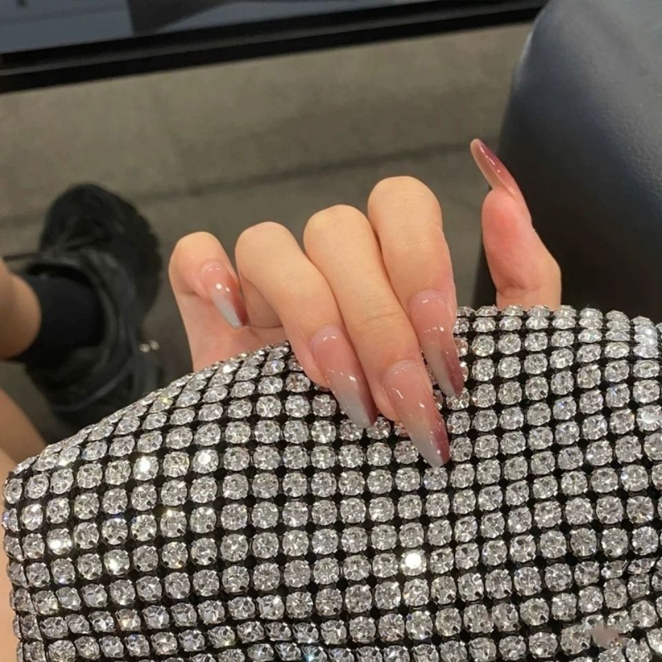 【现发】手工美甲甲片网红欧式晕染渐变新梯美甲成品指甲贴片晕染显白