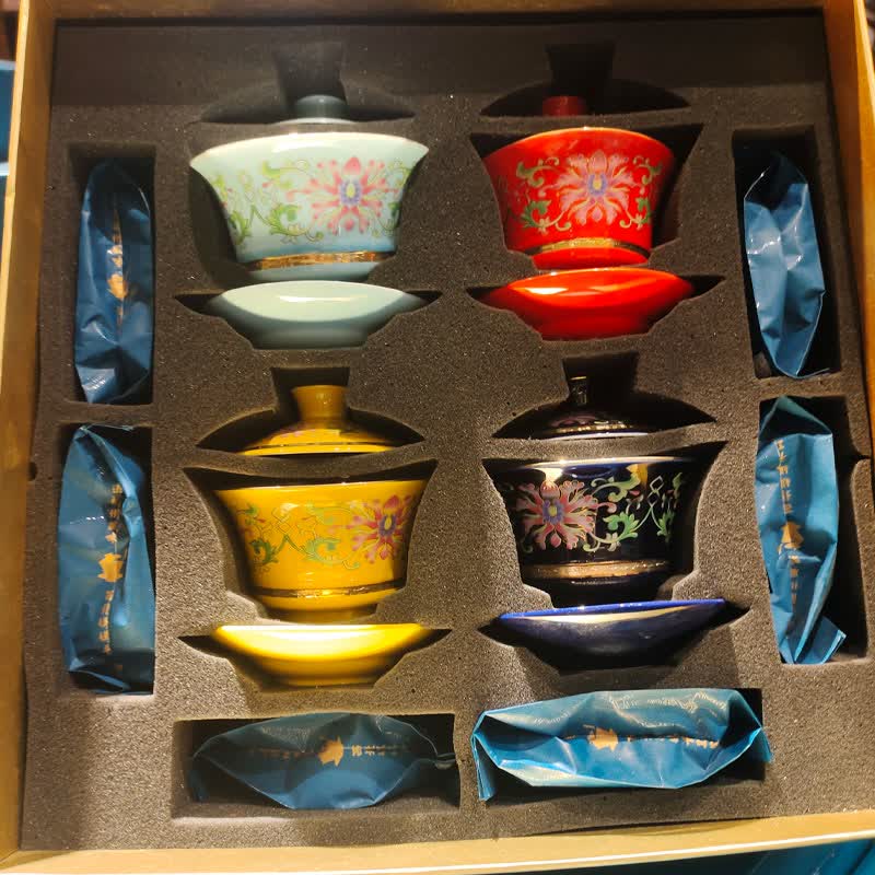 三泡台老兰州特产玫瑰盖碗子宁夏菊花八宝茶盒装原味礼品盒小礼品盒10