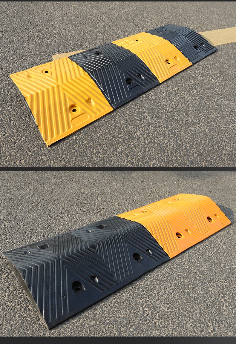 橡胶橡塑减速带线槽减速垄汽车道路停车农村学校公路限速板斜坡垫橡胶