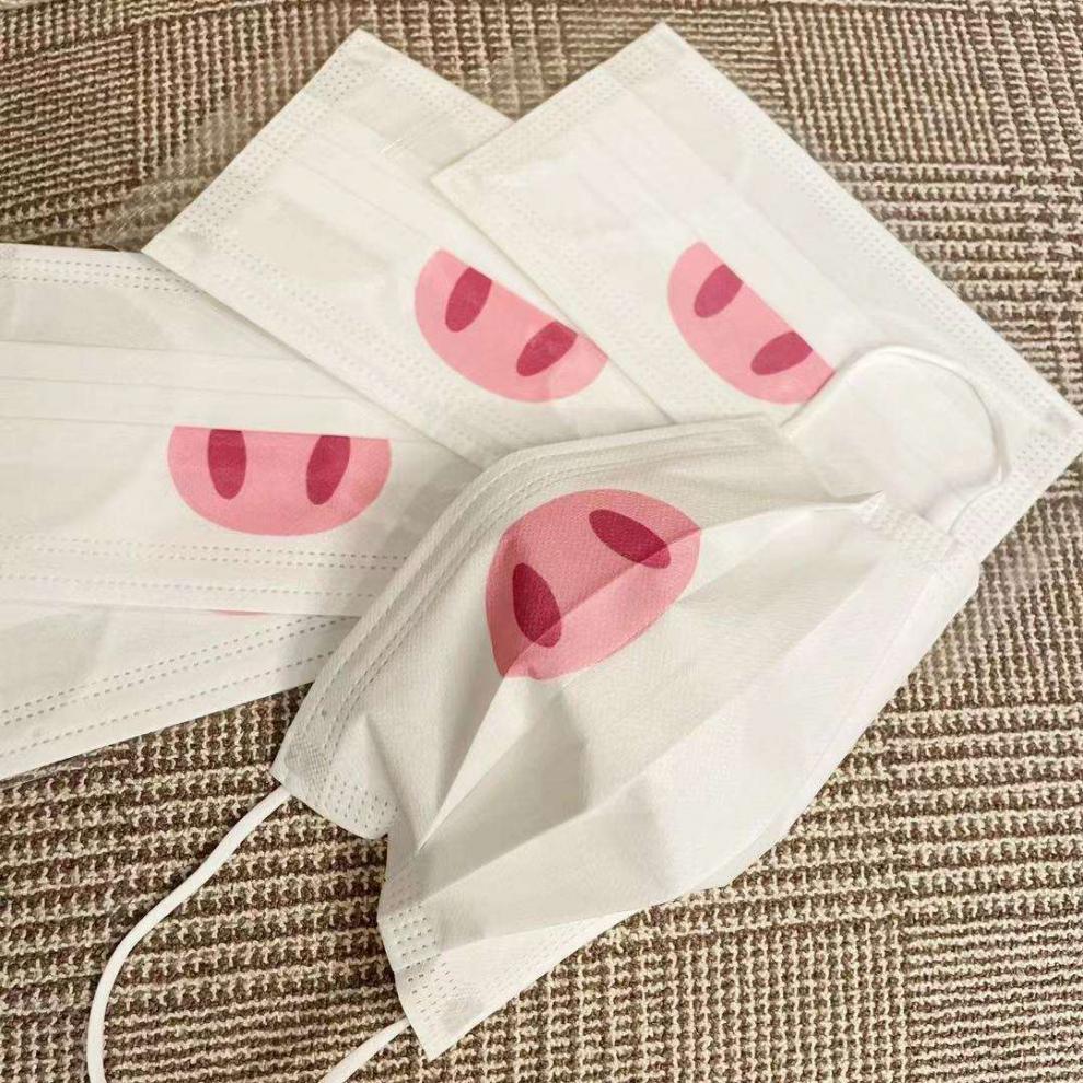 熹卡龙新品猪鼻子口罩白敬亭同款粉色小猪鼻子猫咪腮红口罩可爱时尚