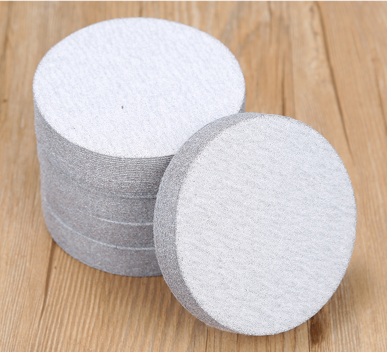 4寸圆盘砂纸白砂纸5寸白色拉绒片背绒片干磨砂纸片植绒砂纸100mm梦鲲