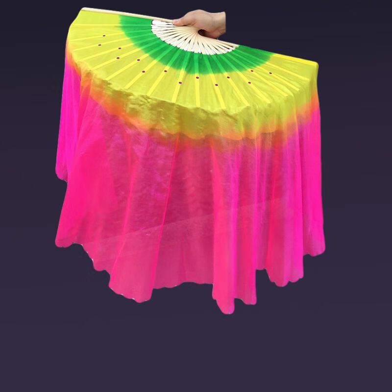 广场舞舞蹈扭秧歌扇子长绸扇跳舞扇一对古风成人双面海派五彩演出秧歌