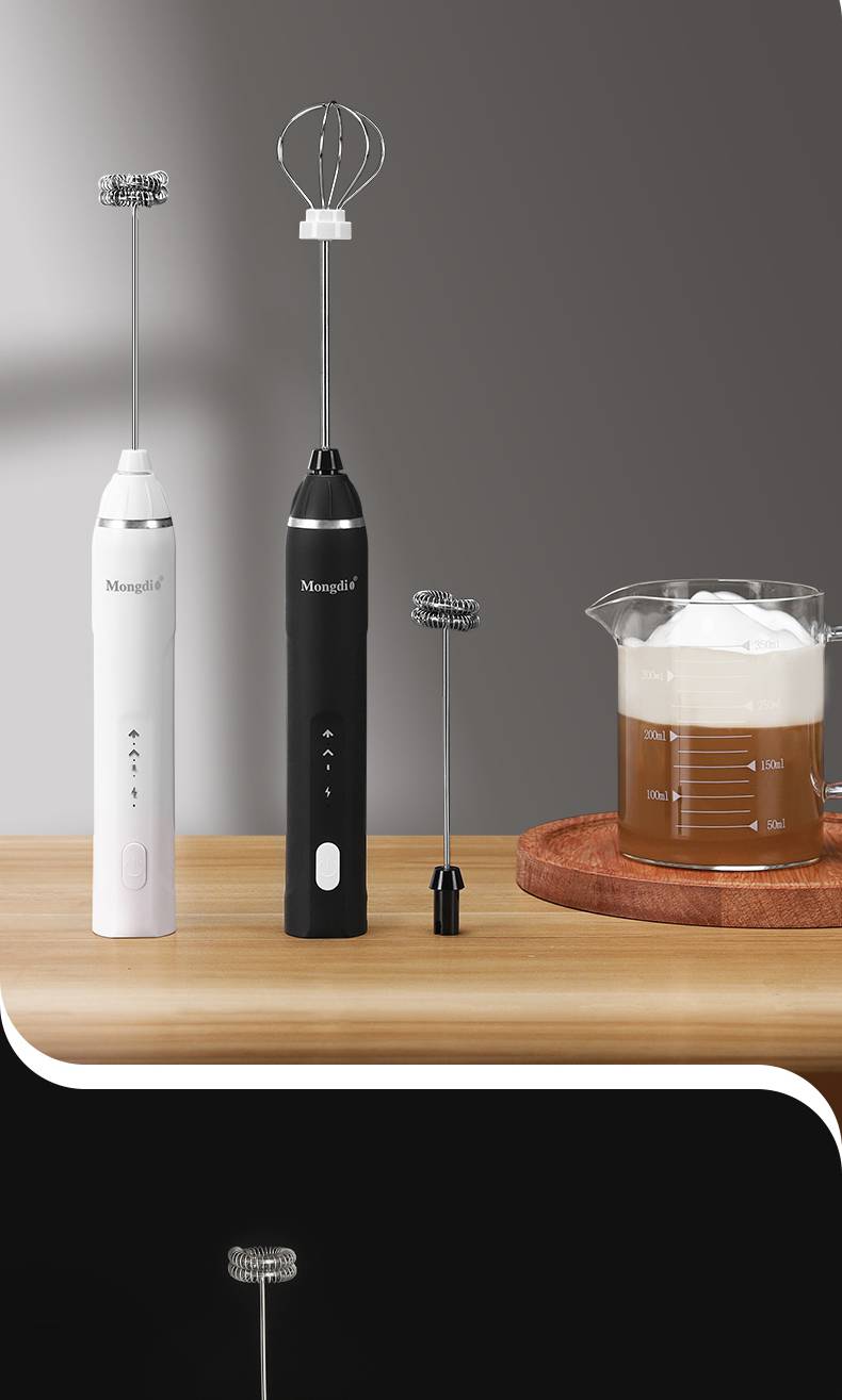 打奶泡器咖啡机家用电动奶泡机牛奶搅拌器手持打发器经典白色款usb