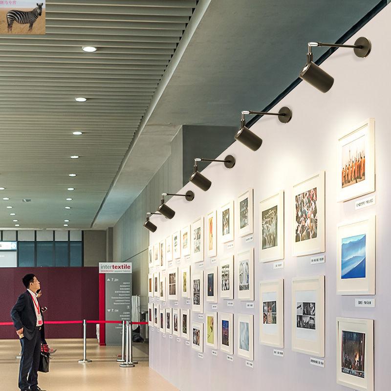 墙壁侧装射灯伸缩吊杆壁式明装长杆展会展览照画长臂led导轨灯20w白富