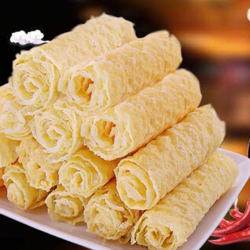 香脆响铃卷火锅关东煮麻辣烫食材餐厅慧口炸腐竹豆皮卷干货特产 125g*