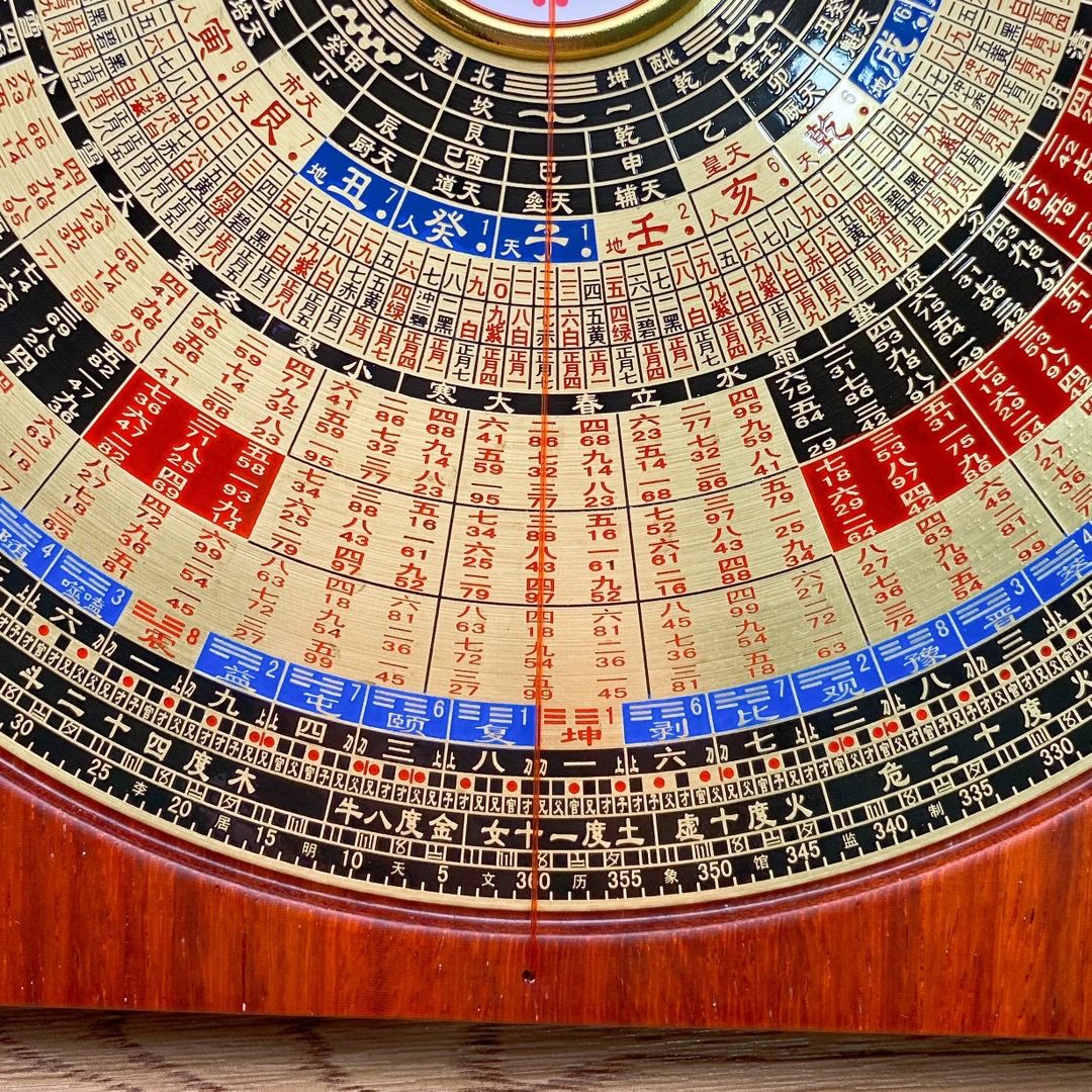 红木实木罗盘全铜面板强磁玛瑙高精度天池7寸8寸三合综合风水罗盘7寸