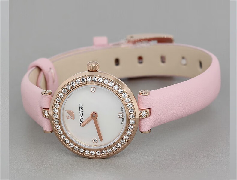 swarovski施华洛世奇天鹅官网同款皮带女性石英手表 5376633 34mm