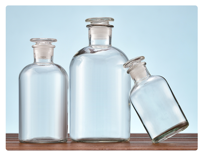试剂瓶磨砂口透明广口瓶化学药棉酒精瓶分装加厚玻璃茶棕色试剂瓶150