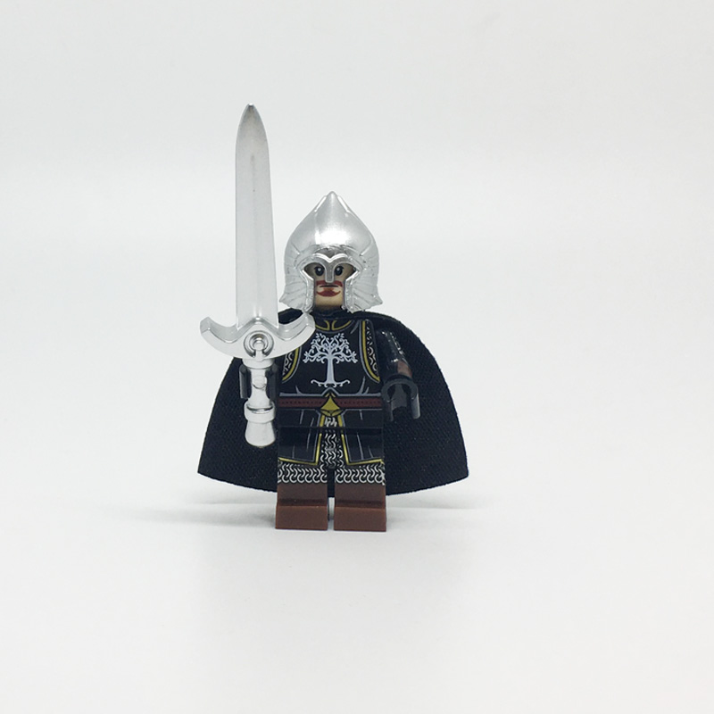 兼容乐高积木人仔中世纪castle中古骑士对战魔戒刚铎保卫战gondor士兵