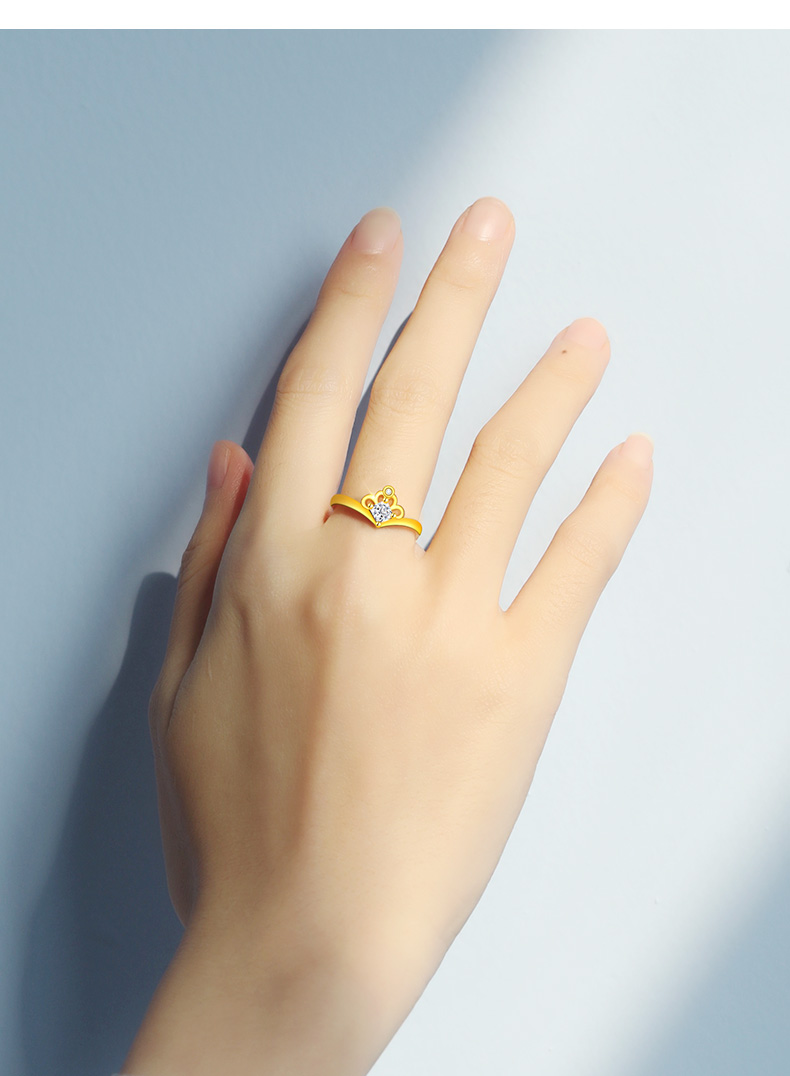 金戒指女金999足金手饰女款开口黄金时尚送女友足金戒指配鉴定证书