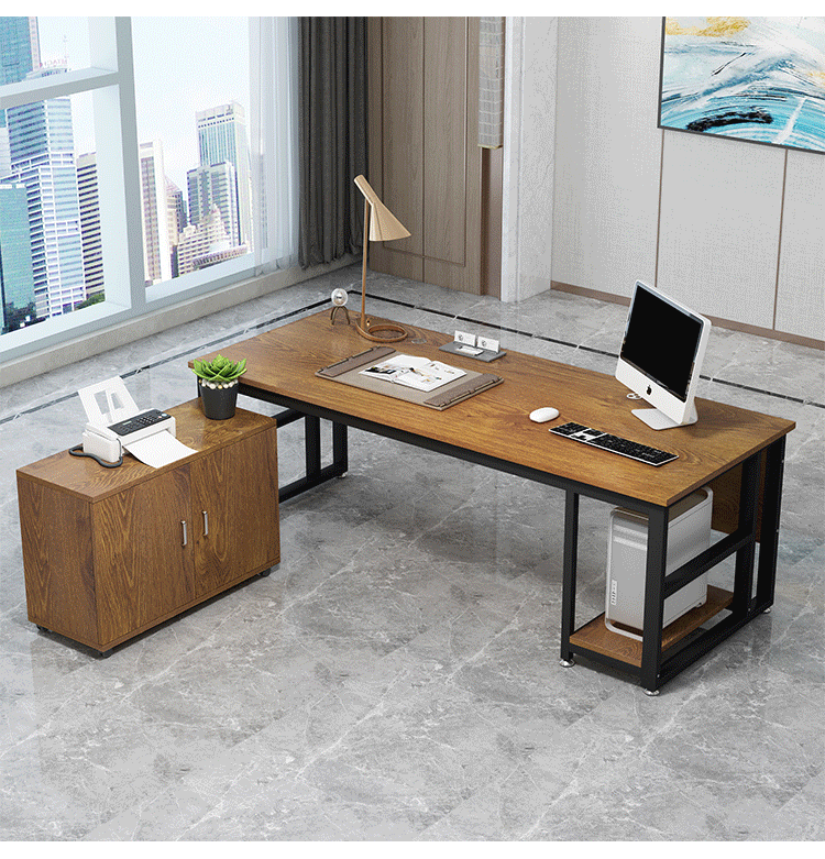 60办公桌老板桌简约现代办公室电脑桌子简易单人总裁主管经理办公桌