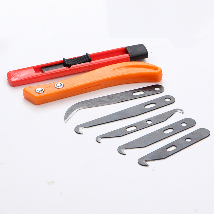 钢皮刀打结刀割纱刀勾刀钩刀修边小镰刀香蕉柄伸缩式推拉式刀柄 3号