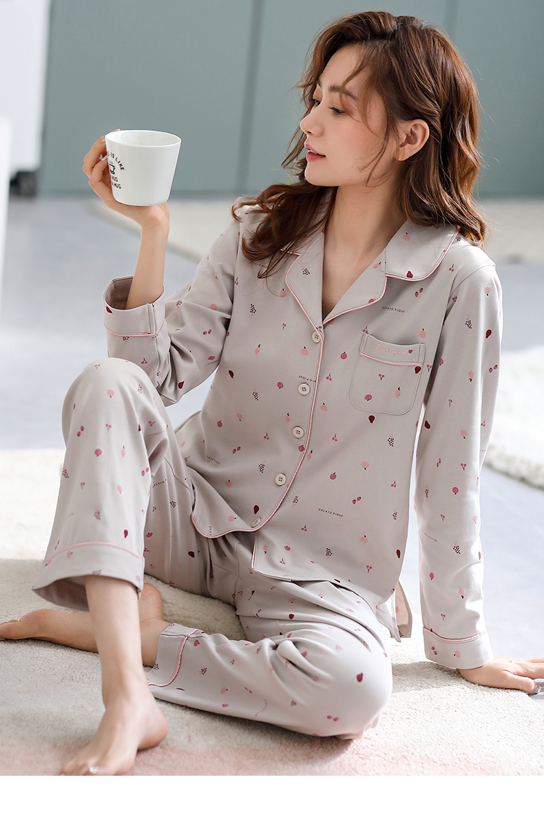 歌弗娅gefuya品牌2021年新款纯棉睡衣女士春秋款秋季秋装长袖家居服女