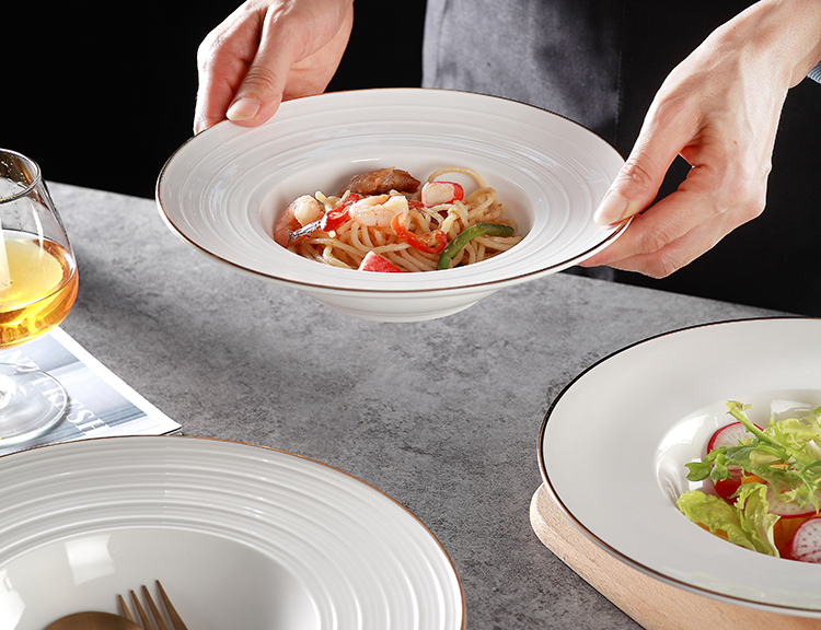 草帽盘创意意大利面盘飞碟盘草帽意面欧式深盘西式汤盘11英寸西餐汤盘