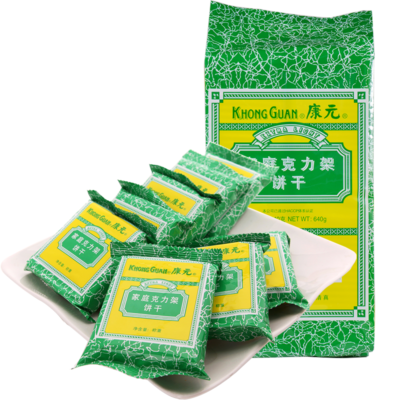 康元家庭克力架饼干640克袋装三味可选苏打韧性饼干散装克力架1kg2斤