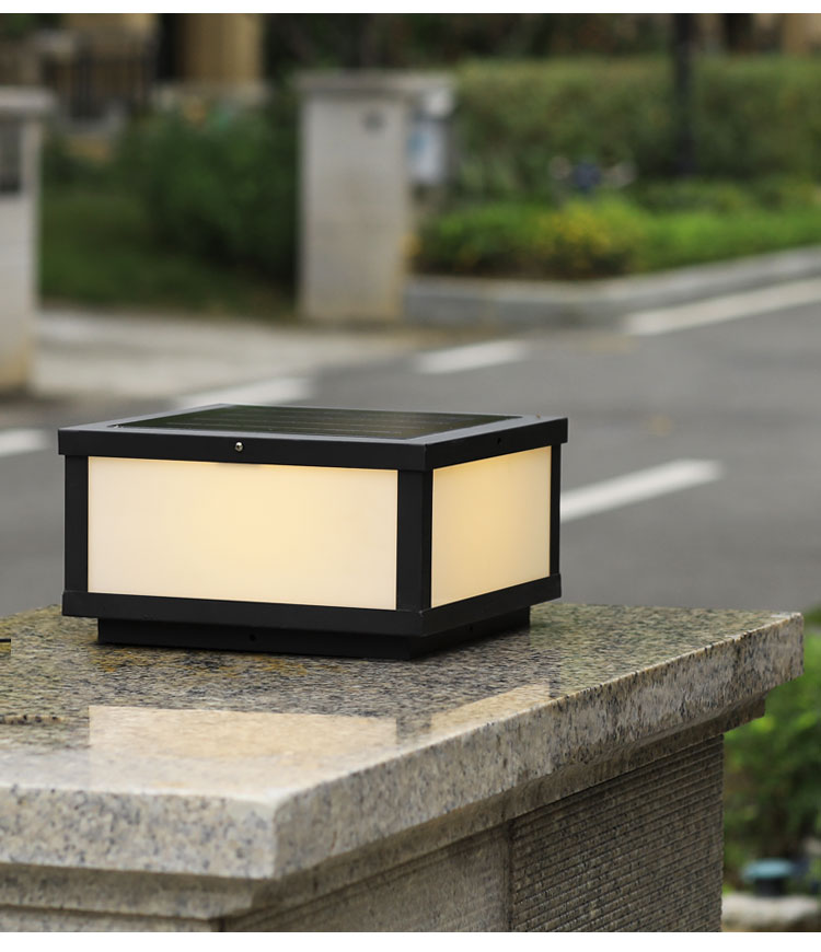 品牌太阳能柱头灯现代简约户外防水庭院灯室外别墅围墙花园柱子灯柱灯