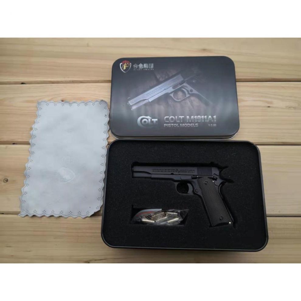 05合金帝国1911不可发射抖音同款 磨砂黑 帝国1911标配6一体弹 6双色