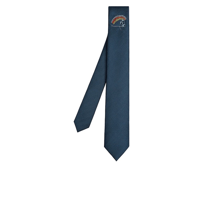 hermes/爱马仕领带男士"朋克骏马"刺绣领带桑蚕丝手工缝制真丝领带送