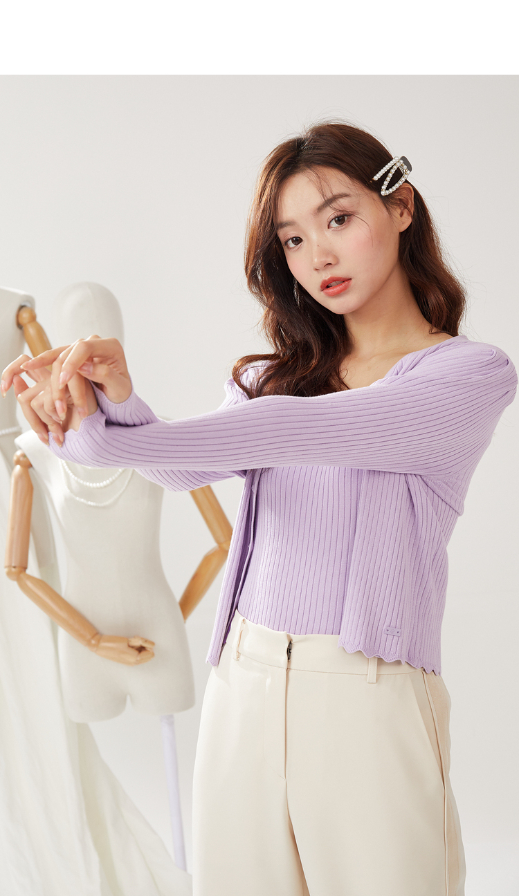 eland衣恋集团官方女装春季衣服针织马甲休闲上衣女背心依恋通勤甜美