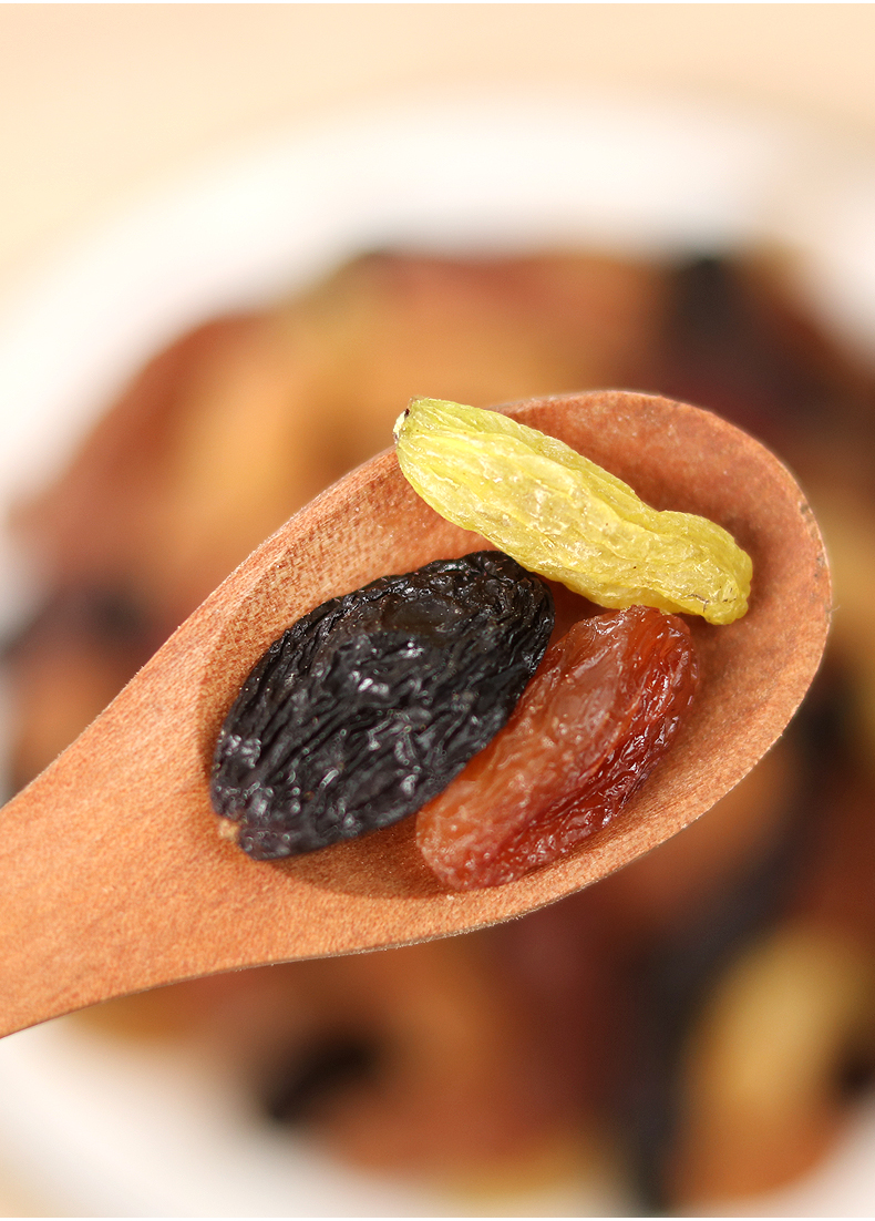 新疆三色葡萄干500g罐装彩色黑加仑红提红绿混合葡萄干水果干 新货大