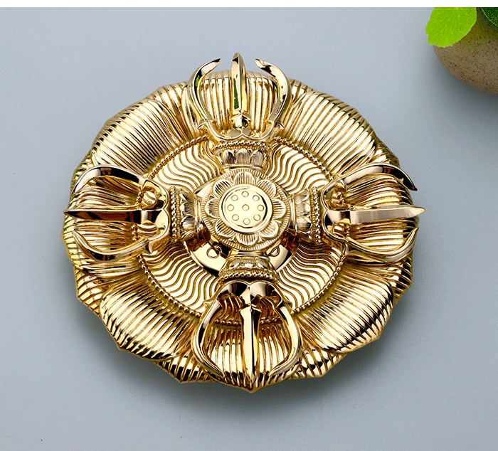 【提伯斯】纯铜唐密真言宗东密法器金刚杵宝轮宝咒轮羯磨杵佛摆件寓意