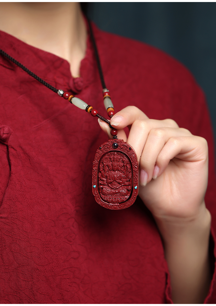 天然朱砂本命佛吊坠属虎本命年守护神护身符挂件民族风情侣款牛虎虚空
