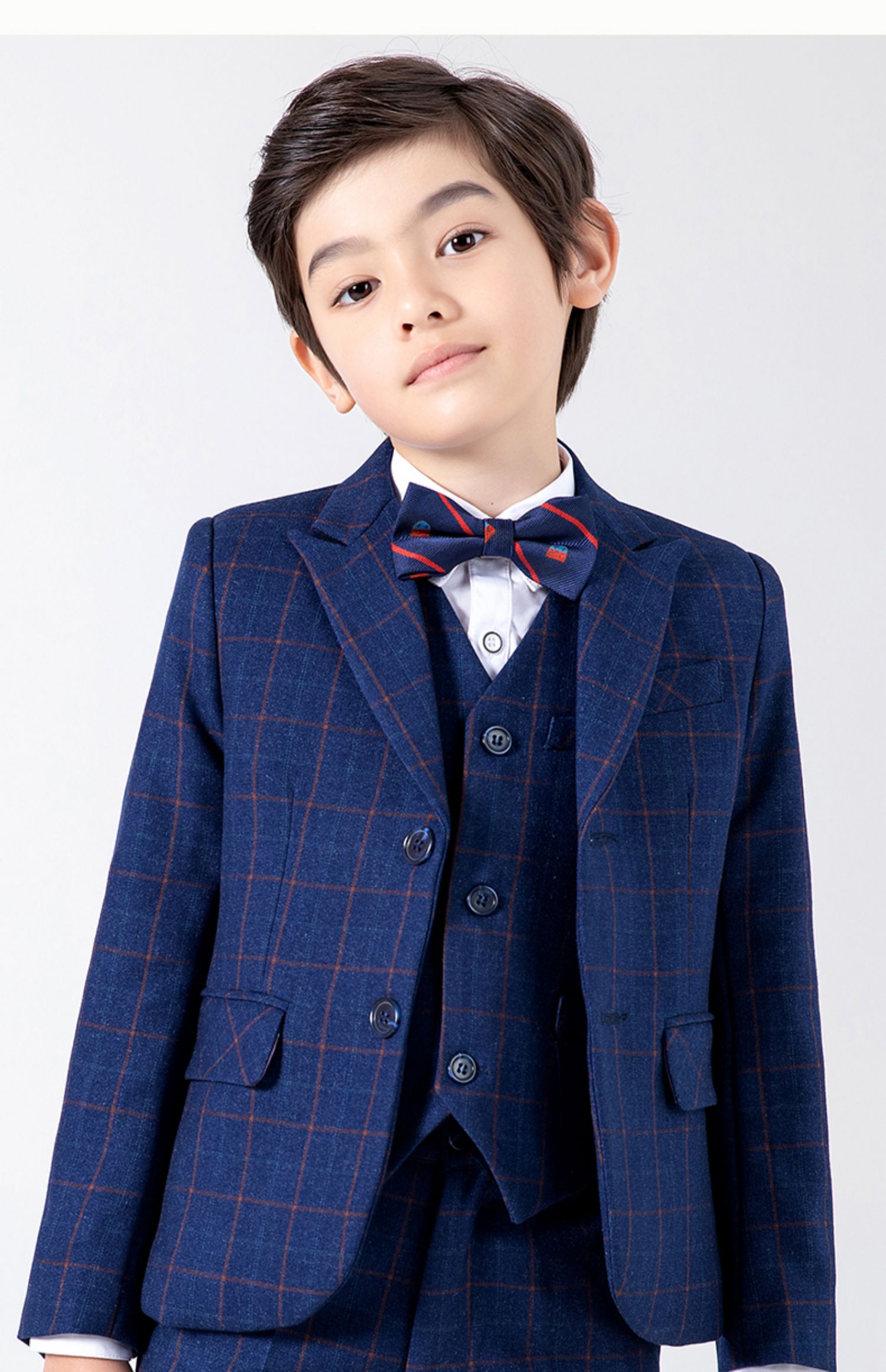 儿童西装套装男童礼服主持人男孩中大童英伦风花童小西装西服春冬