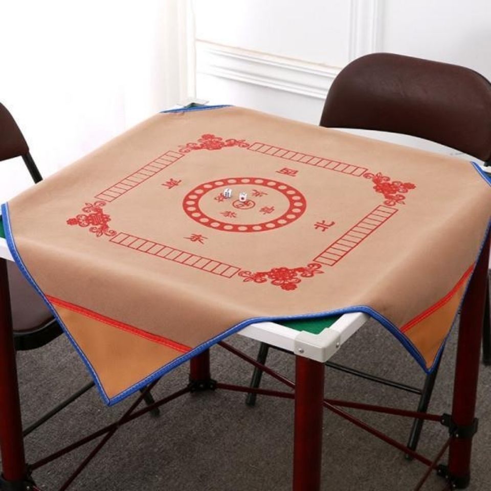 麻将桌布家用加厚麻将垫112米皮革防滑消音正方形带兜微瑕疵随机发货