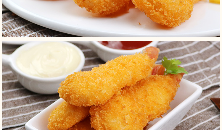 芙蓉蟹棒105kg30只蟹钳油炸速食芙蓉蟹棒半成品冷冻休闲小吃蟹脚棒